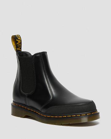 Dr Martens 2976 Guard Panel Læder Ankelstøvler Dame Sort | DK 25FDN